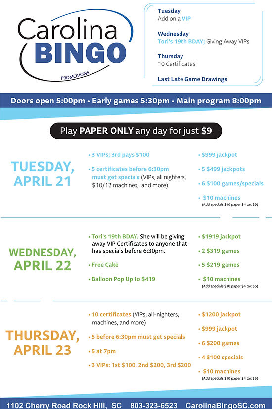 Carolina Bingo - 2026 - 3 Day Bingo Mailer - 4-20-26.jpg
