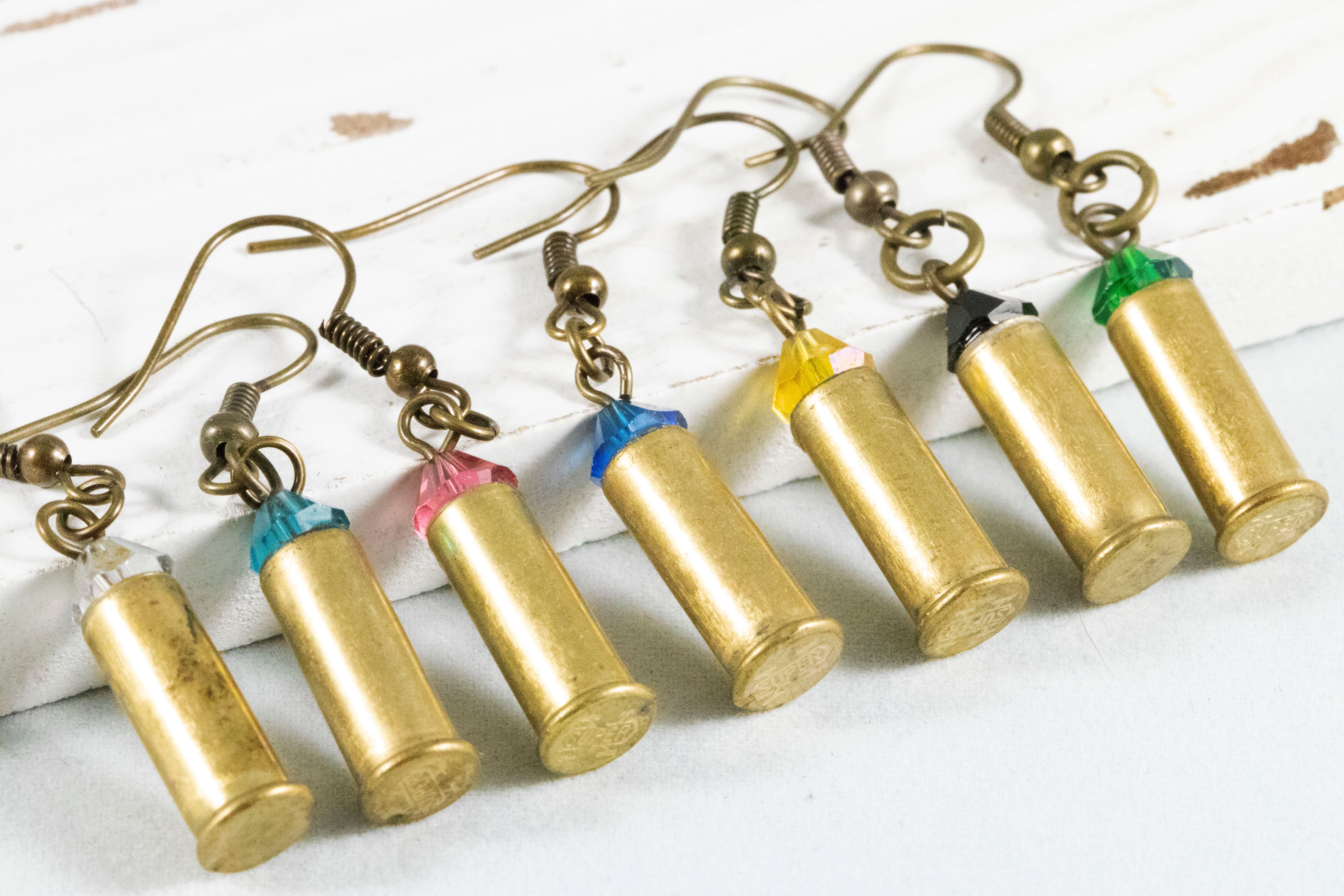 Bullet & Crystal Earrings