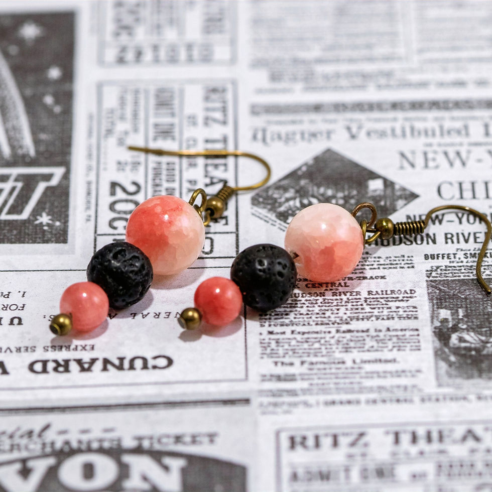 Thumbnail: Lava & Stone Drop Earrings
