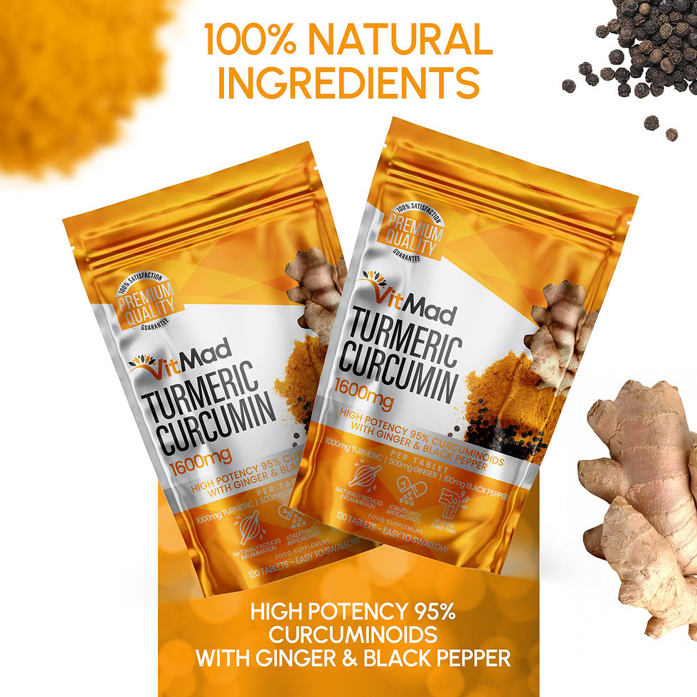 Thumbnail: Turmeric Curcumin Ginger Black Pepper - 120 Tablets - 95% Curcuminoids