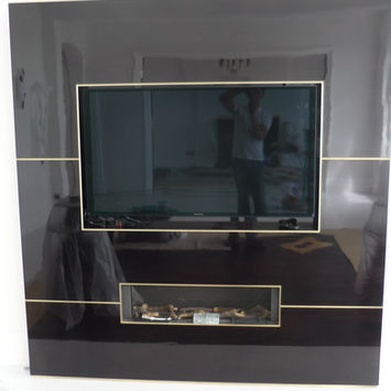 High Gloss Lacquered Cocobolo Veneered TVFire Unit