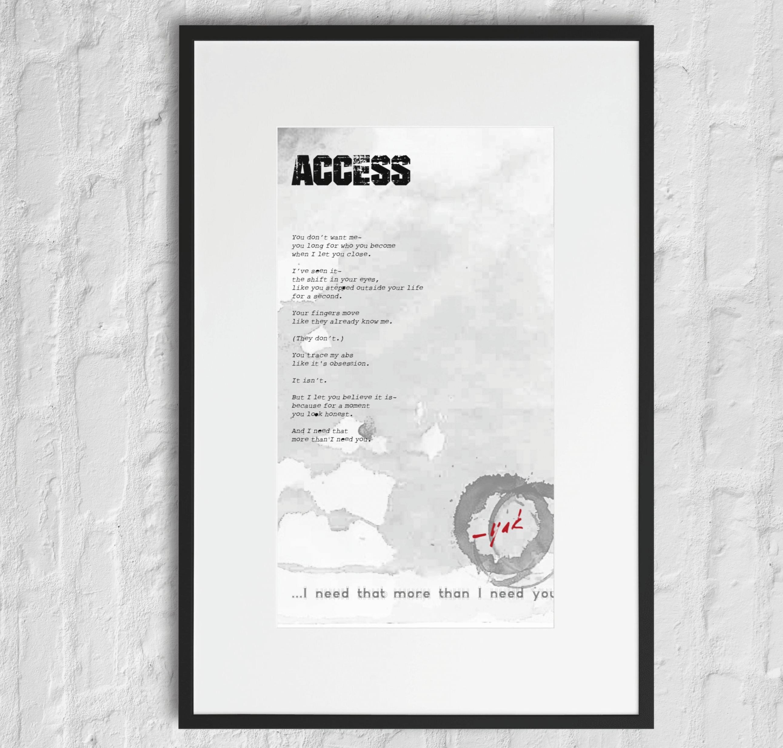 SPRUNG: Printed Poem Series "ACCESS"