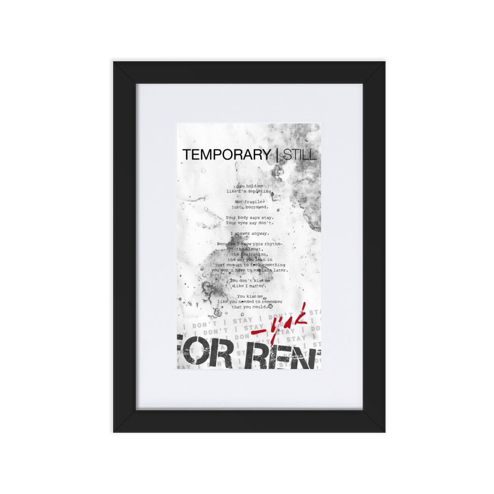 SPRUNG: Printed Poem Series "TEMPORARY"