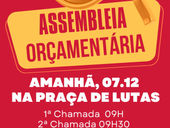 QUARTA (07/12) TEM ASSEMBLEIA ORÇAMENTÁRIA E ENTREGA DE BOLSAS NA PRAÇA DE LUTAS