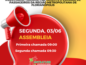 EDITAL PARA ASSEMBLEIA GERAL EXTRAORDINÁRIA
DOS TRABALHADORES EM TRANSPORTE URBANO, RODOVIÁRIO, TURISMO, FRETAMENTO E ESCOLAR DE PASSAGEIROS DA REGIÃO METROPOLITANA DE FLORIANÓPOLIS