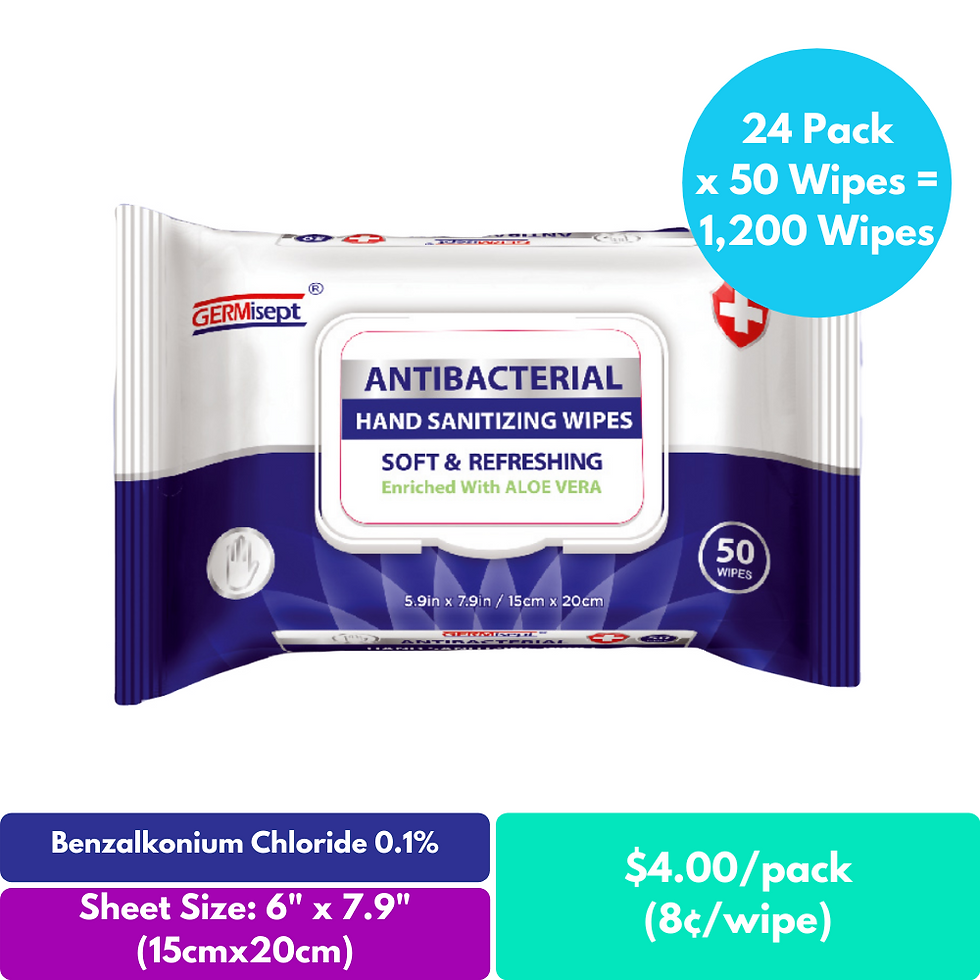 Thumbnail: Antibacterial Sanitizing Wipes 50ct (1,200 Wipes) Case Pricing Includes 24 Packs