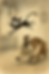 A black cat is leaping over a bulldog as they both run across the room.