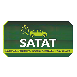SATAT logo with car and plant for sustainable transport