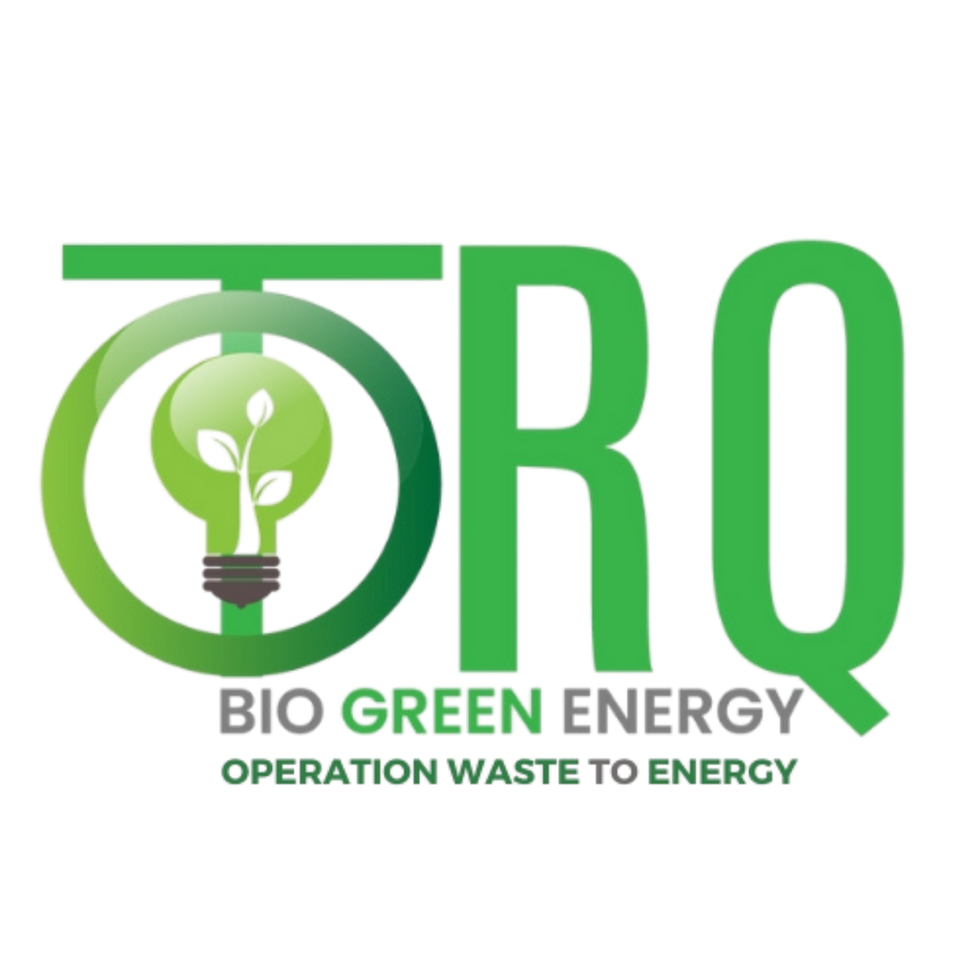 TORQ Bio Green Energy logo with lightbulb and plant