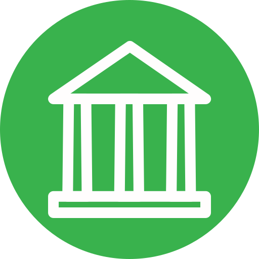 Icon of a classical building with pillars representing incentives