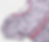 Close-up of a girls' light grey dress featuring a floral print with white and red flowers, a ruffled collar with red trim, an