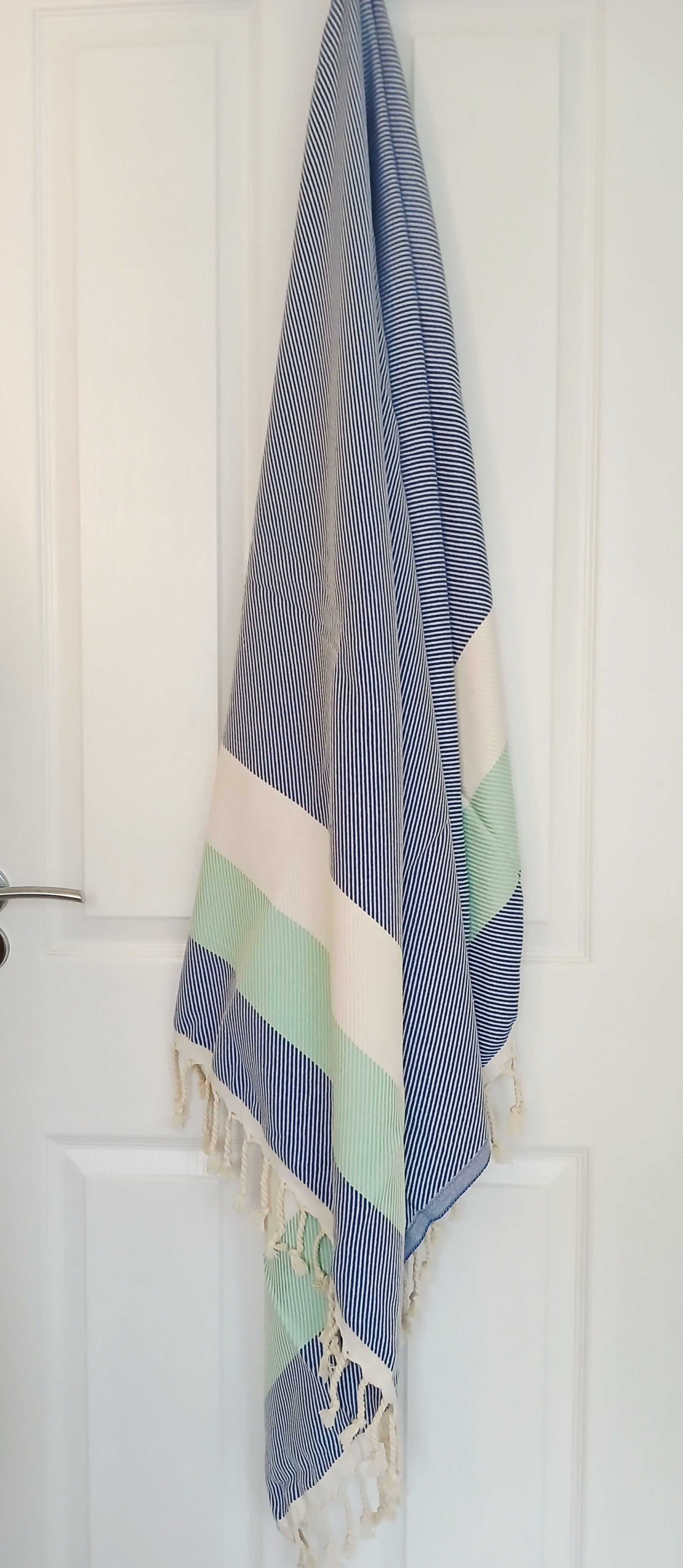 "Quick-dry" Turkish Bath / Beach Towel "Peshtemal" - Marine / Navy