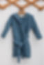 Caline Baby navy colour muslin bathrobe front view