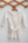 Caline Baby white colour muslin bathrobe front view.