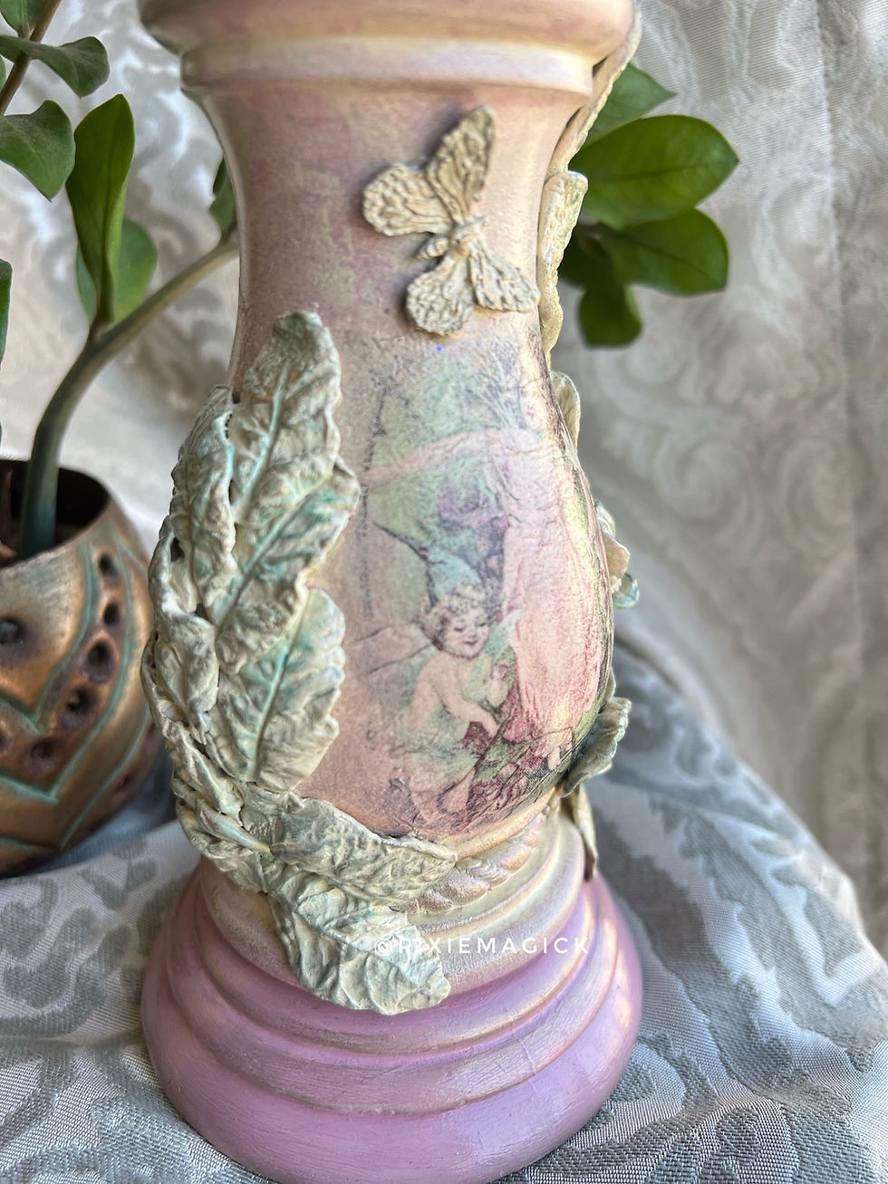 Thumbnail: Decoupage candle stand