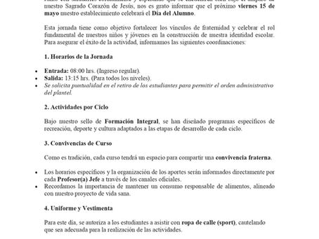 COMUNICADO DÍA DEL ALUMNO
