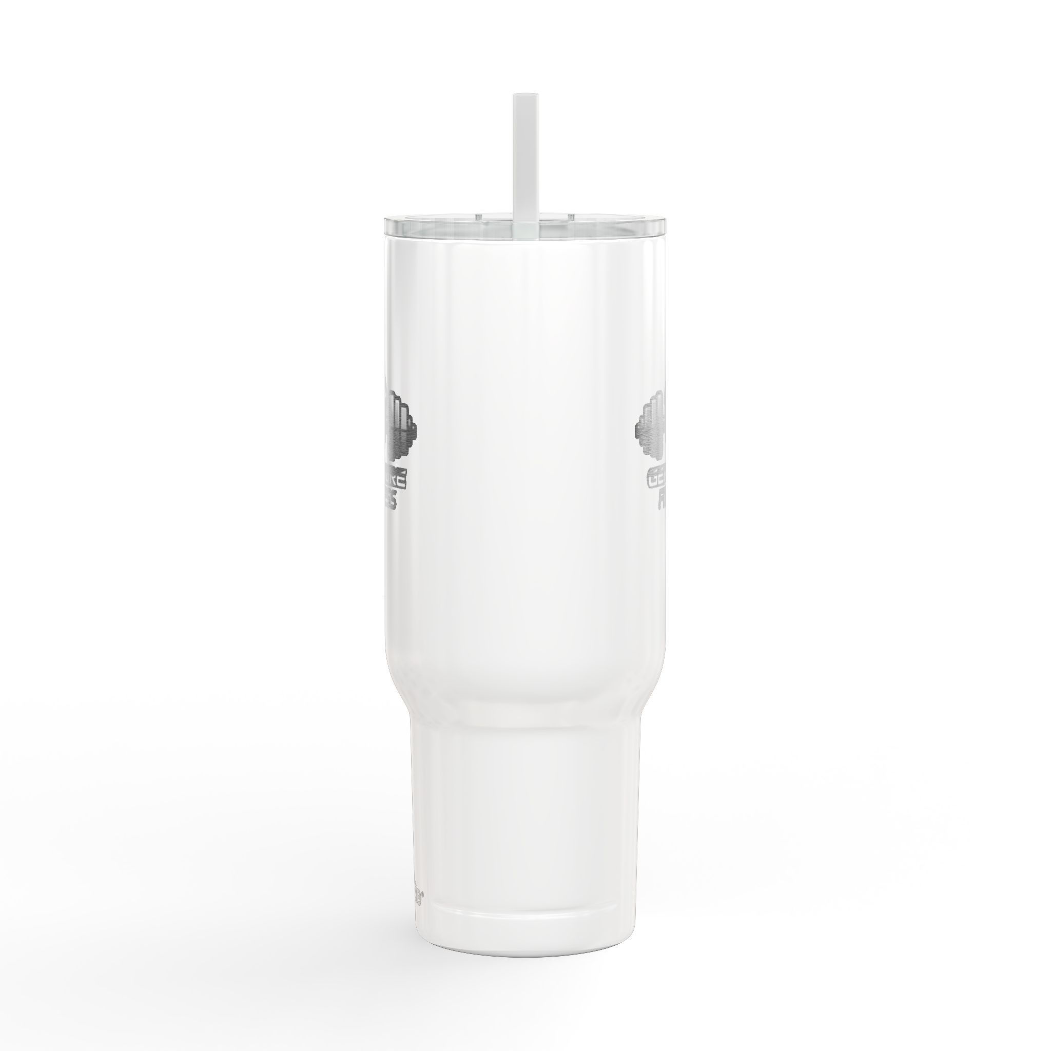 40oz Engraved Insulated Tumbler – Fitness Barbell Logo with Lid & Straw