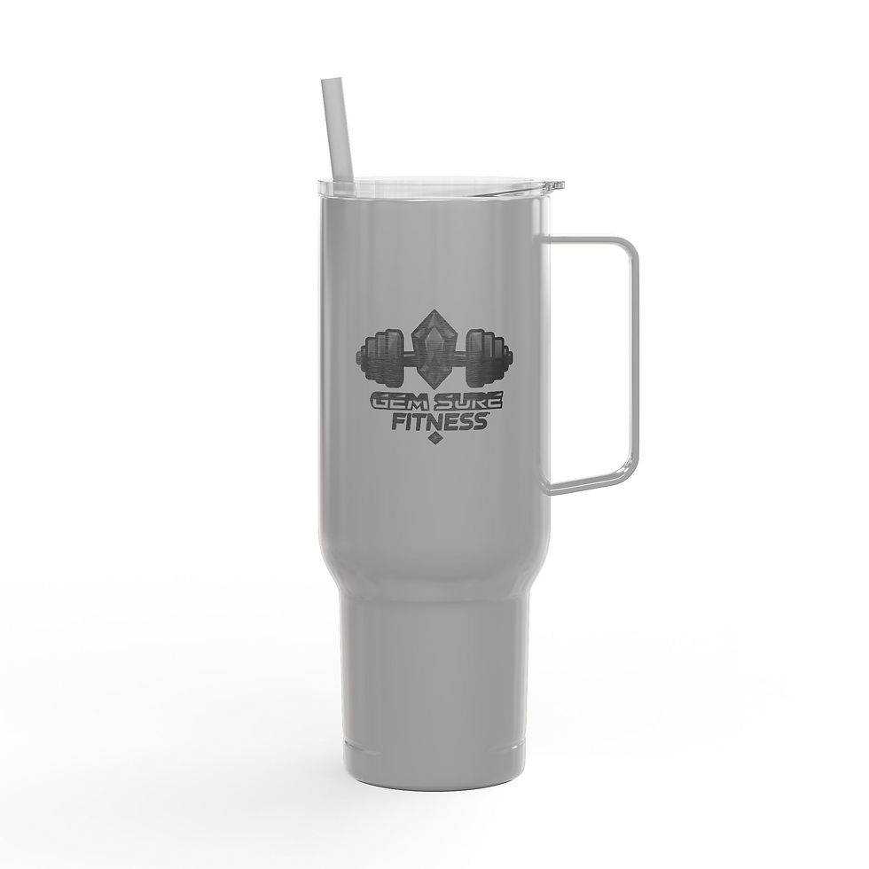 Thumbnail: 40oz Engraved Insulated Tumbler – Fitness Barbell Logo with Lid & Straw