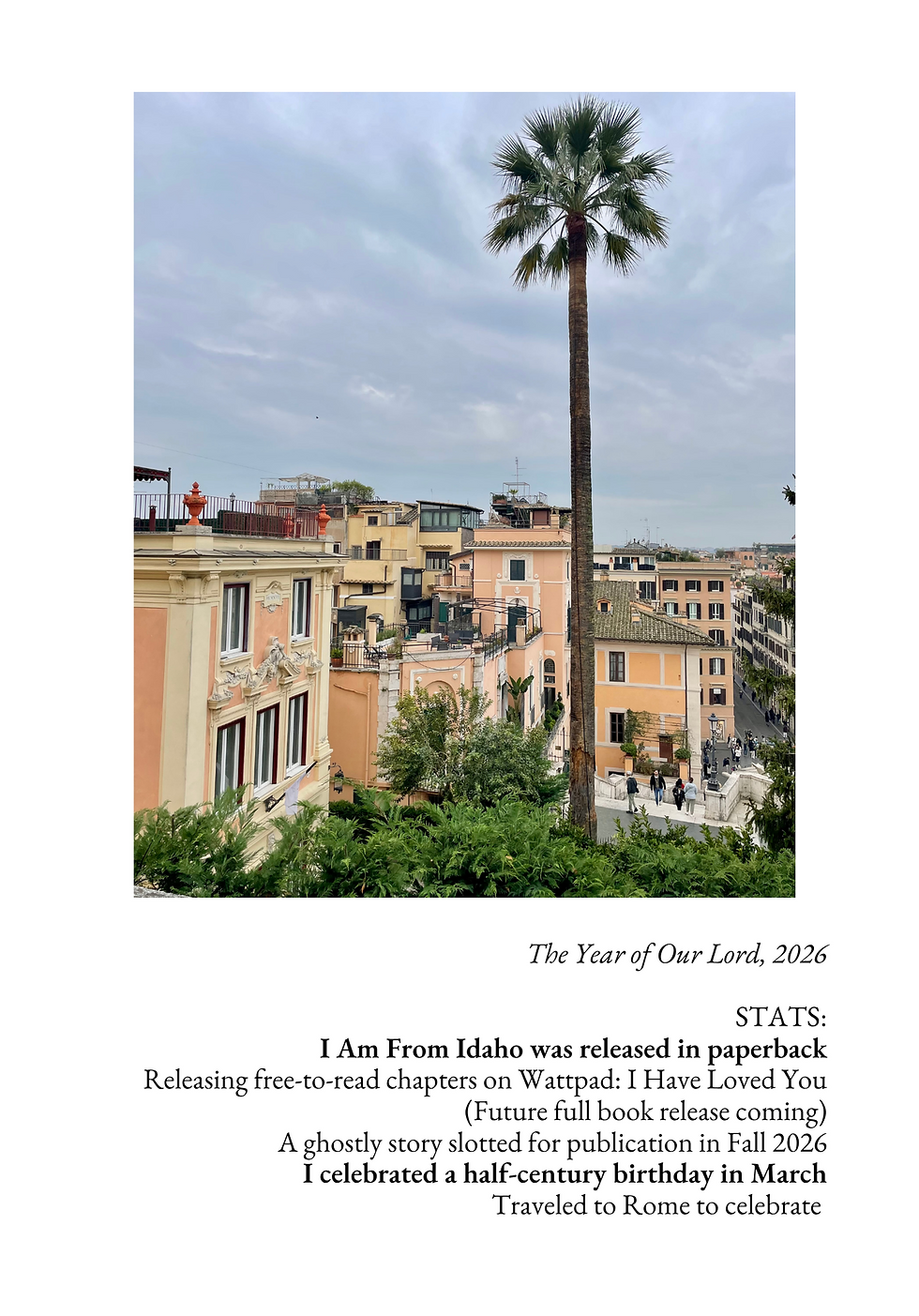 Image from the top of the Spanish Steps in Rome, Italy.