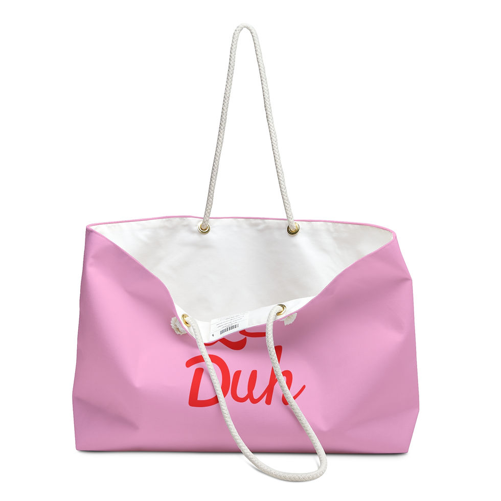 Thumbnail: "Le Duh" Pink Weekender Bag — by King Ari Press