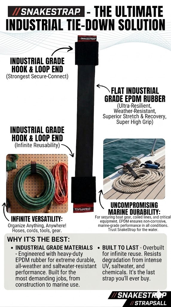 Thumbnail: SnakeStrap™ Rubber Grip Wrap Strap - 4 Pack