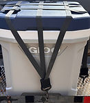 SNAKESTRAPS Stacked and anchored to a cargo hauler securing a large cooler