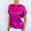 Thumbnail: Genevieve T-Shirt Fuscia leaves