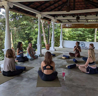 Yoga session overlooking the Victoria Lake