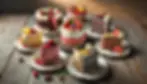 DALL·E 2024-11-28 19.44.12 - Seven beautifully decorated cake slices, each on a white cera