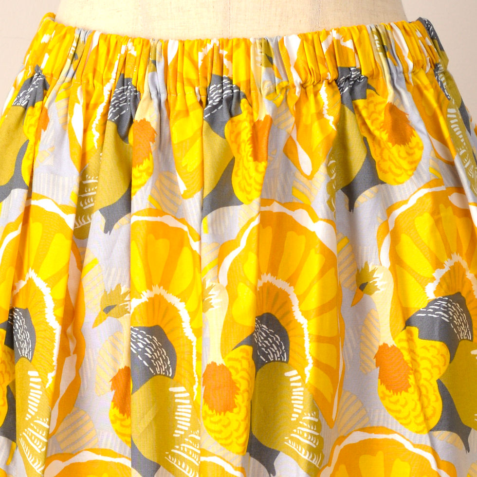 Thumbnail: Turkey print waist free gathered skirt (made with vintage fabric)