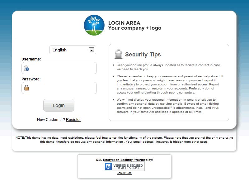 Login Bereich