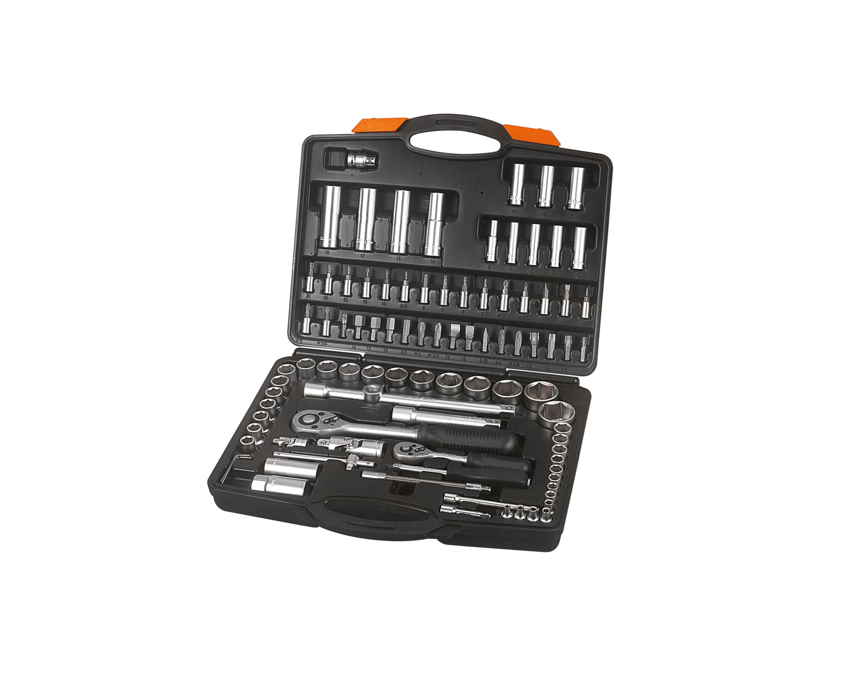 Caja de herramientas roja 1/4" 1/2" 94 PZS  EXTOL  65251