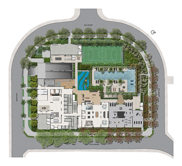 Grand Square Implantação geral do condominio lazer