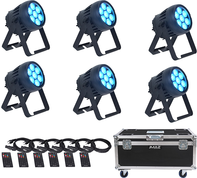 JMAZ JP2012 Electro Par W7 6Pack with Charging Road Case