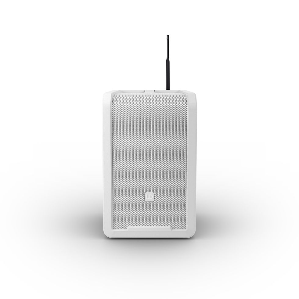 Thumbnail: LD Systems ANNY 8 HHD B4.7 W - batt-pwd BT PA w/ mixer & WL handheld mic, White