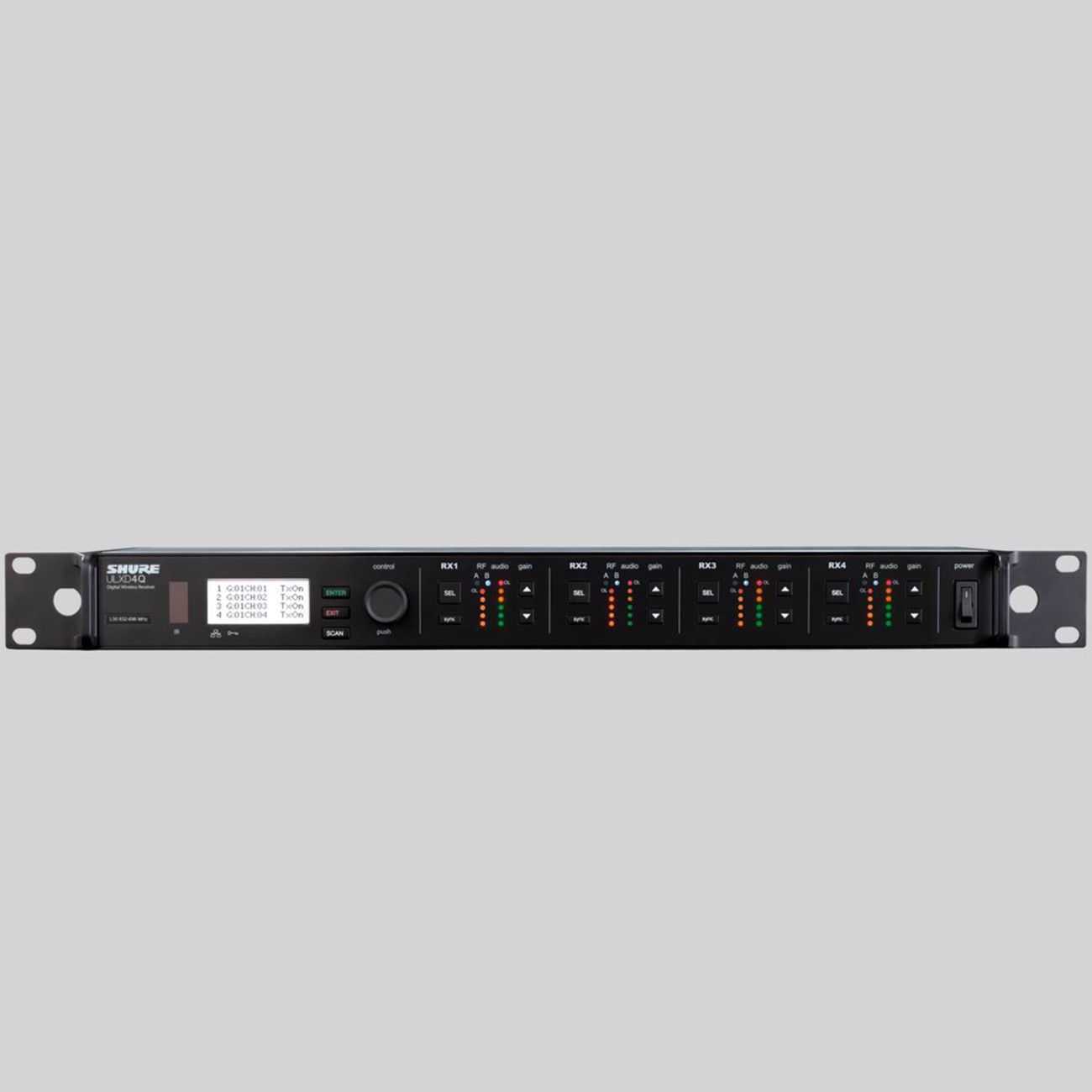 Shure ULXD4Q Quad Digital Wireless Receiver with internal power supply