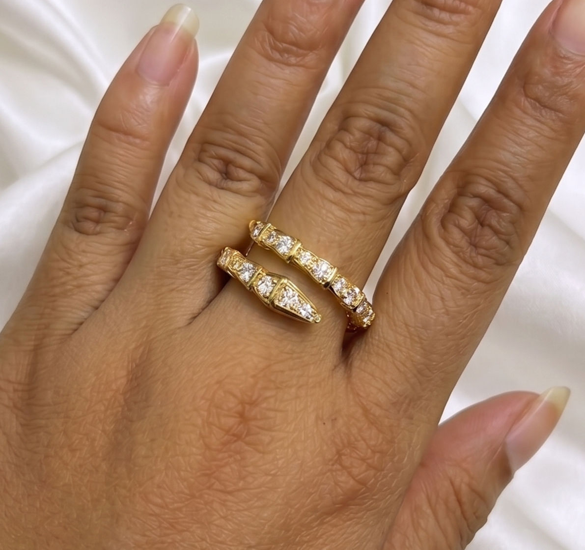 Statement Snake Ring - Gold Plated