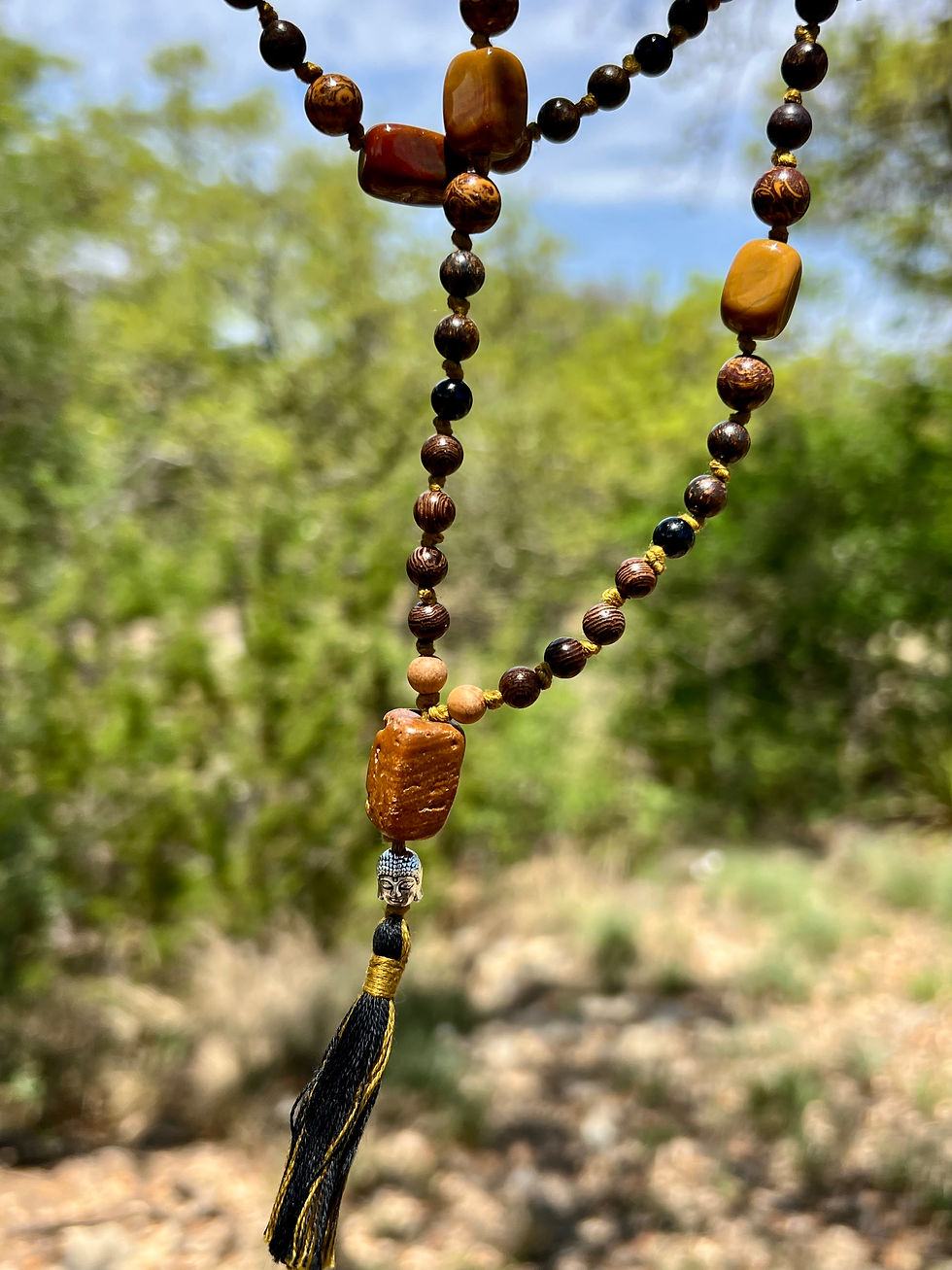 Thumbnail: Mala Beads- Ocean Jasper/Mariam Jasper/Bronzite/Black Tourmaline/Ebony wood 