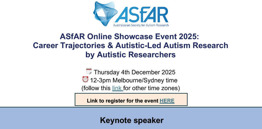 Delivered a Keynote at the Australasian Society for Autism and Research (AsfAR) Event