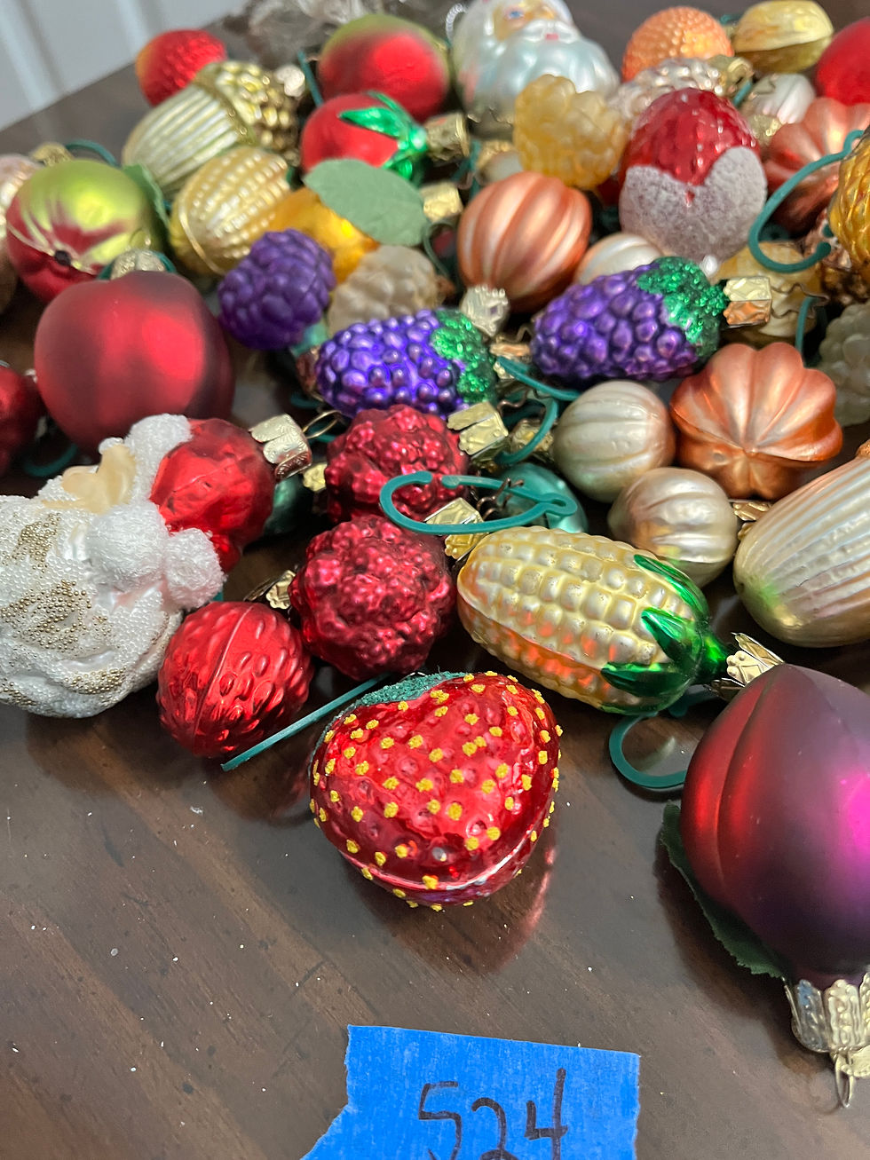 Thumbnail: Box of 57 Blown Glass Ornaments
