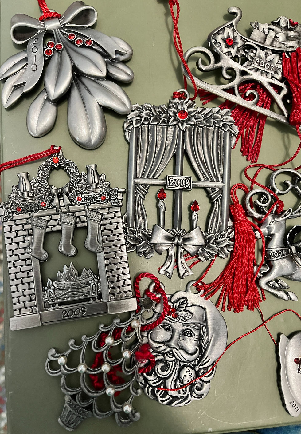 Thumbnail: Lot of 10 Pewter Ornaments by Avon