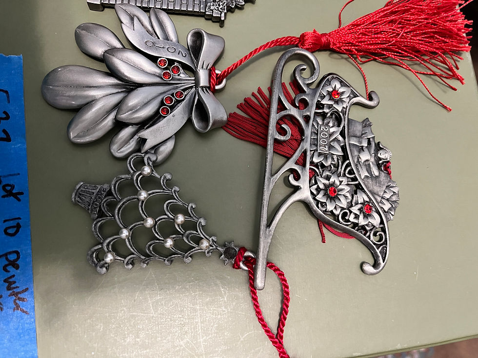 Thumbnail: Lot of 10 Pewter Ornaments by Avon