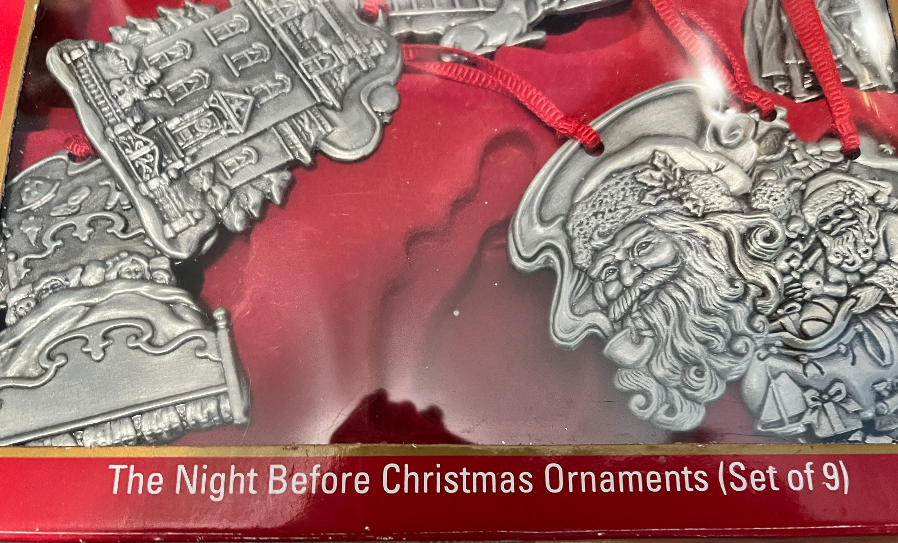 Box of Pewter Ornaments  'Twas the Night Before Christmas