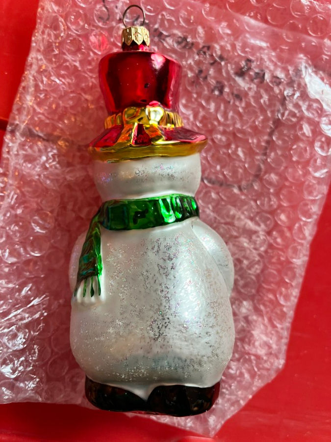 Thumbnail: Blown Glass Ornament  Snowman