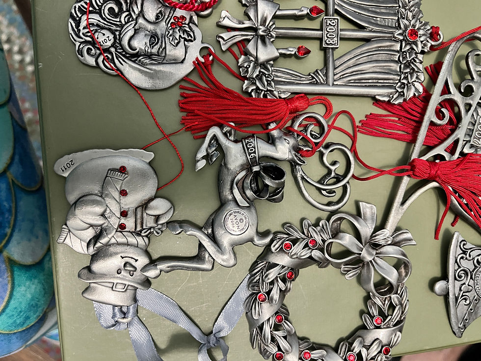Thumbnail: Lot of 10 Pewter Ornaments by Avon