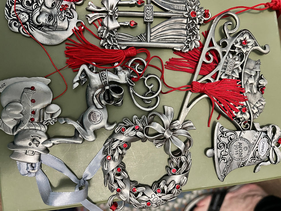 Thumbnail: Lot of 10 Pewter Ornaments by Avon