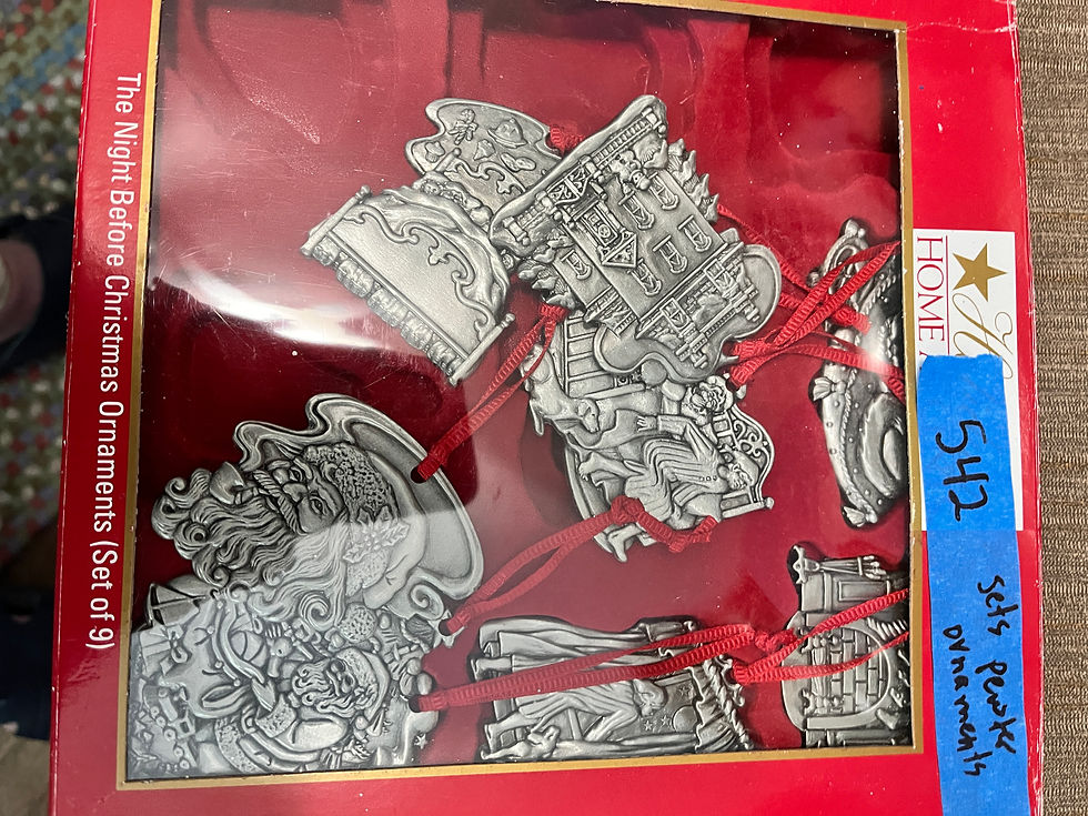 Thumbnail: Box of Pewter Ornaments  'Twas the Night Before Christmas