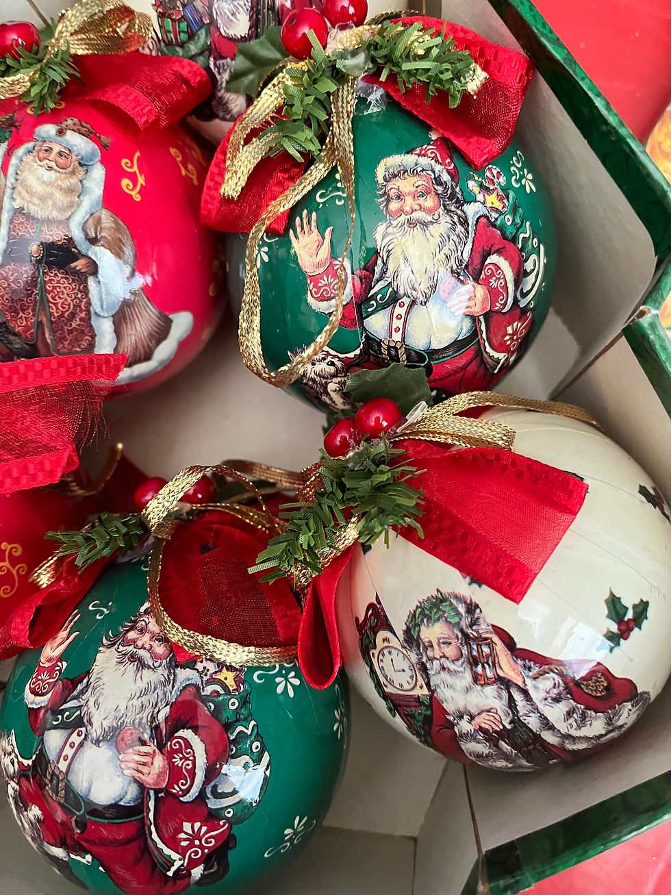 Thumbnail: Boxed Set of Traditional Santa Ornaments - Dillard's