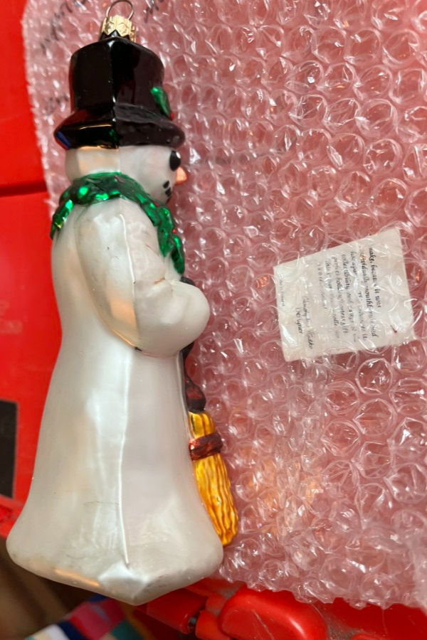 Thumbnail: Blown Glass    Snowman w/Broom