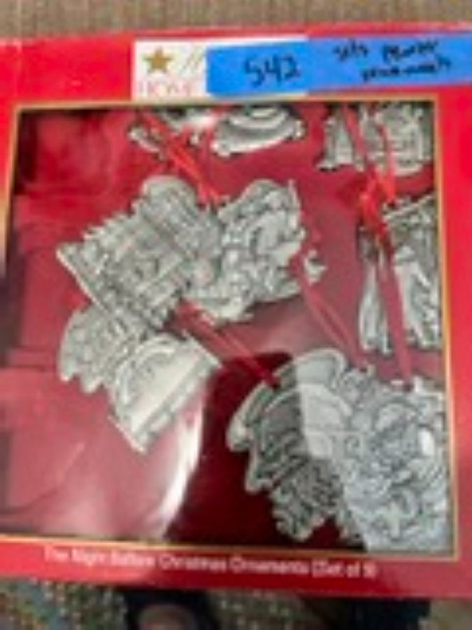 Thumbnail: Box of Pewter Ornaments  'Twas the Night Before Christmas